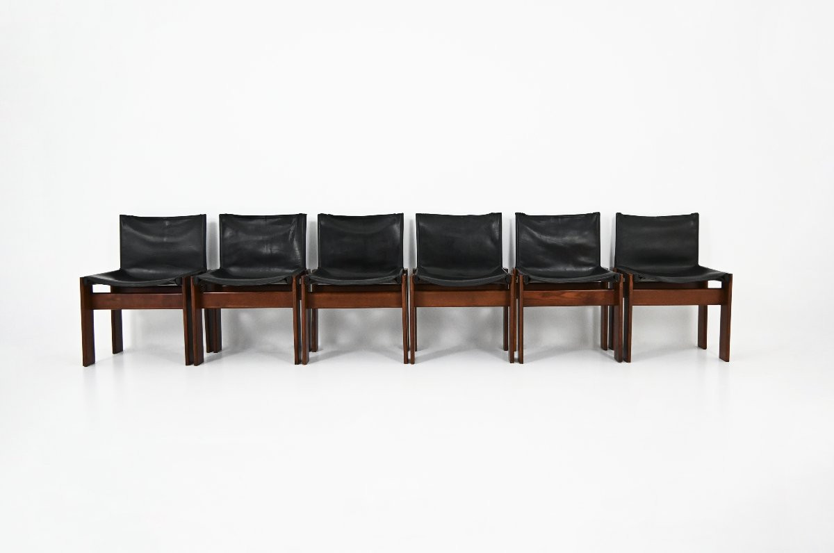Monk Dining Chairs by Afra & Tobia Scarpa for Molteni, 1970s, set of 6