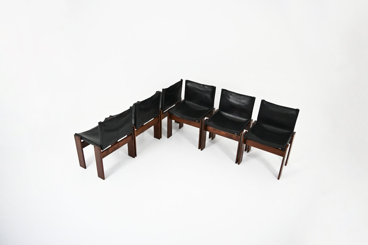Monk Dining Chairs by Afra & Tobia Scarpa for Molteni, 1970s, set of 6