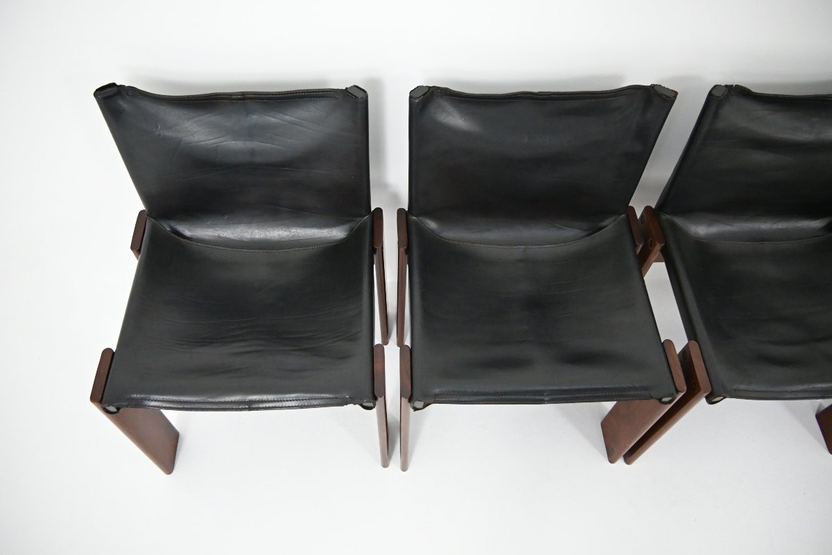 Monk Dining Chairs by Afra & Tobia Scarpa for Molteni, 1970s, set of 6