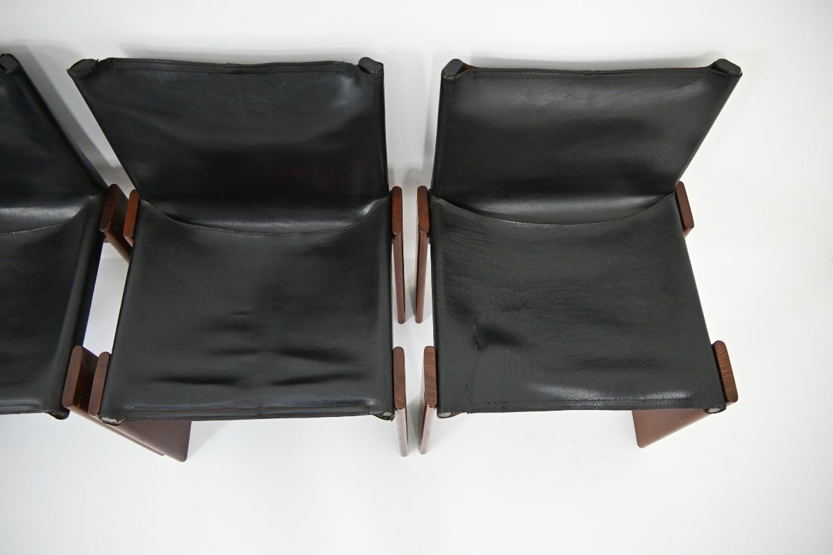 Monk Dining Chairs by Afra & Tobia Scarpa for Molteni, 1970s, set of 6