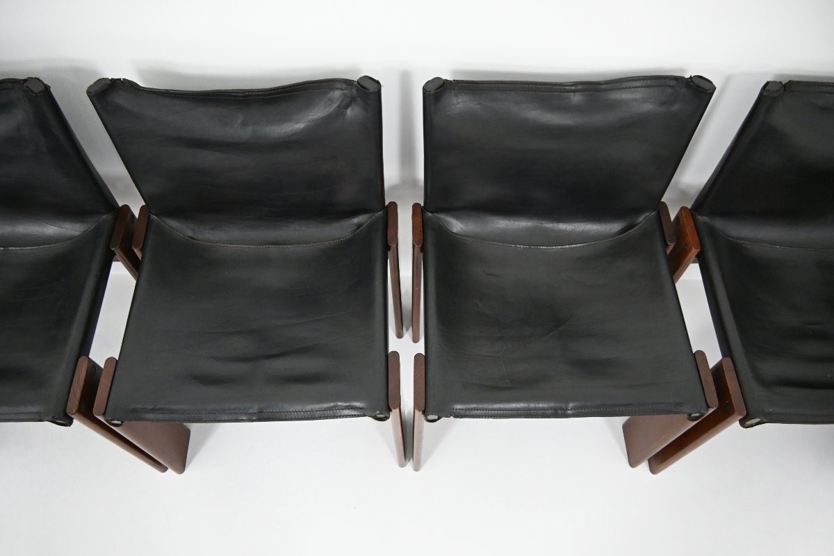 Monk Dining Chairs by Afra & Tobia Scarpa for Molteni, 1970s, set of 6
