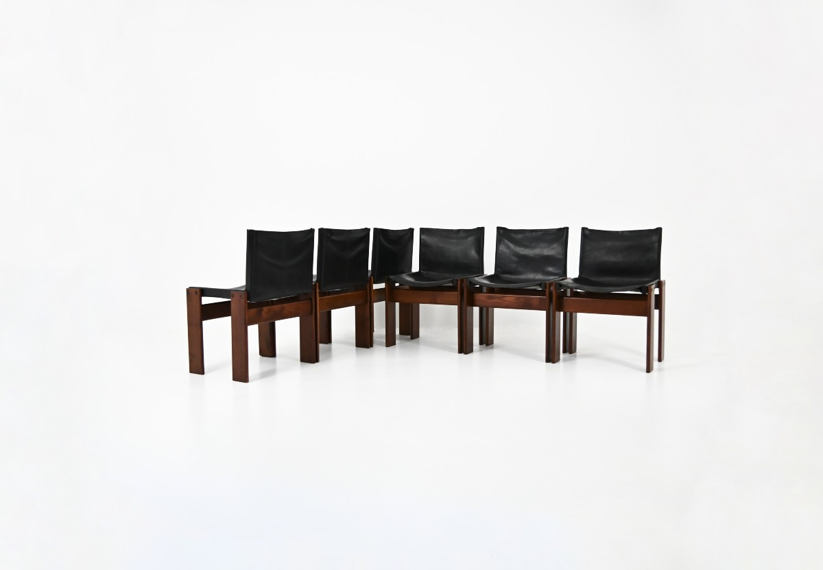 Monk Dining Chairs by Afra & Tobia Scarpa for Molteni, 1970s, set of 6