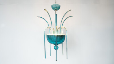 Murano Fountain Chandelier N° 99.35 by Venini, Italy, 1975