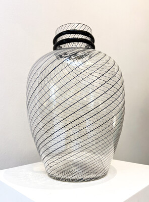 Murano Glass Vase by Fratelli Toso, 1980s