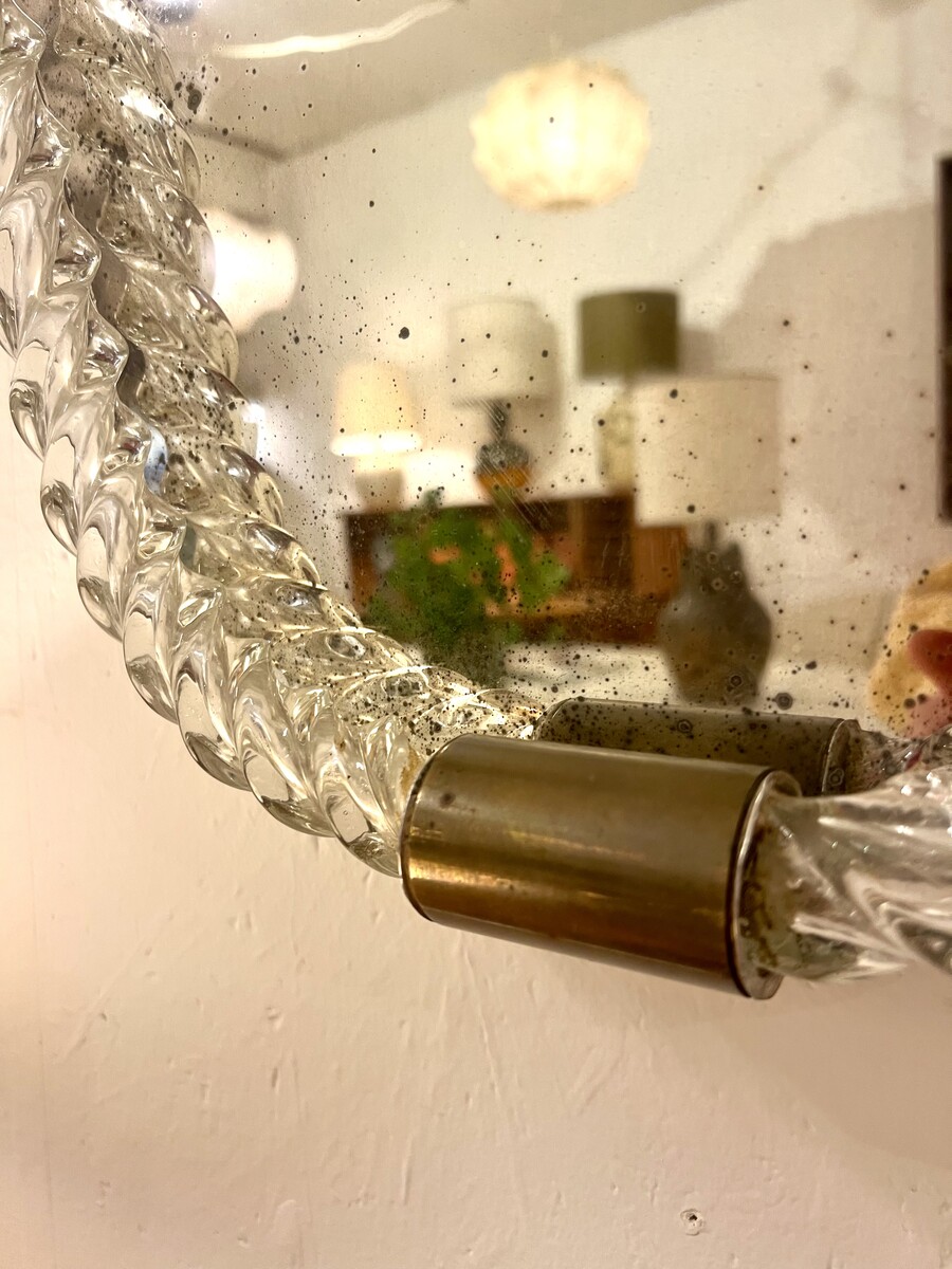 Murano Glass Wall Mirror By Barovier & Toso, 1940s