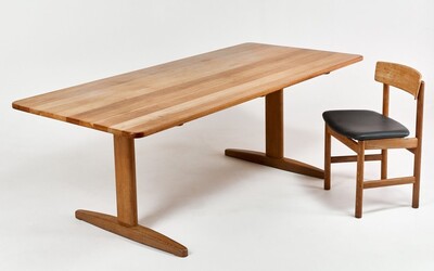 Oak dining table, Børge Mogensen for C.M. Madsen, Danemark, 1960s