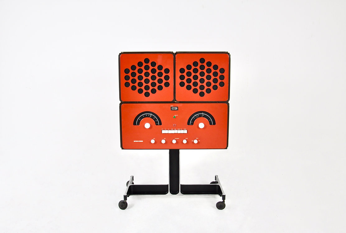Orange Stereophonic RR-126 Radio by F.lli Castiglioni for Brionvega, 1960s