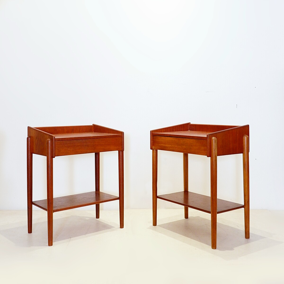 Pair Borge Mogensen Teak Night Stands for Soborg Mobler - Denmark, 1960s 