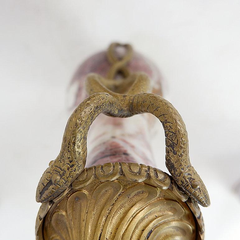 Pair of 19th Century French Louis XVI Marble and Bronze Cassolettes