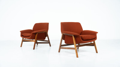 Pair of Armchairs Mod. 849 by Gianfranco Frattini for Cassina, 1950s
