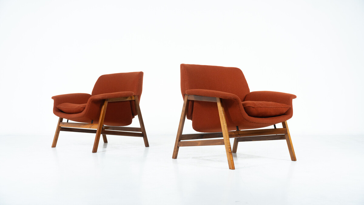 Pair of Armchairs Mod. 849 by Gianfranco Frattini for Cassina, 1950s
