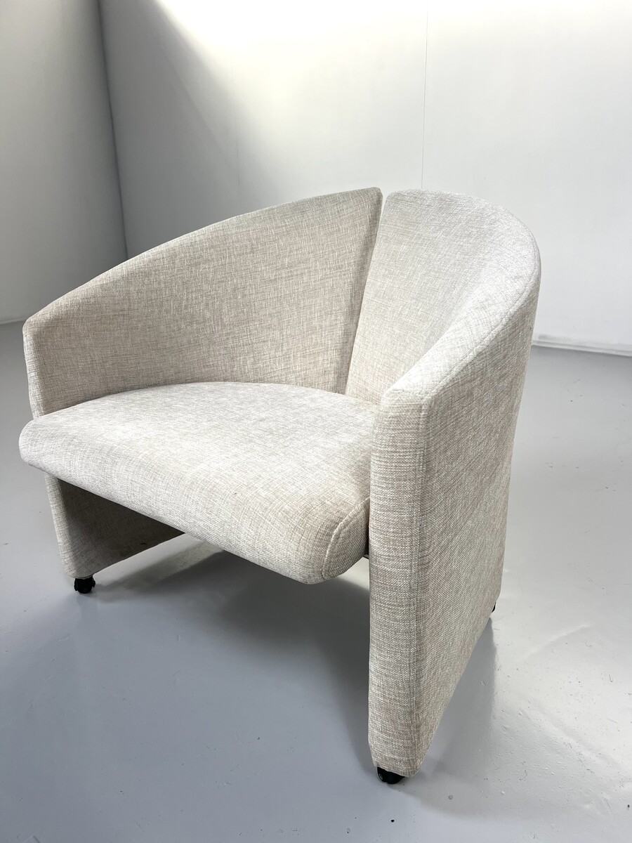 Pair of Armchairs on Casters for Saporiti Italia, new Upholstery, 1970s, 2 Pairs available