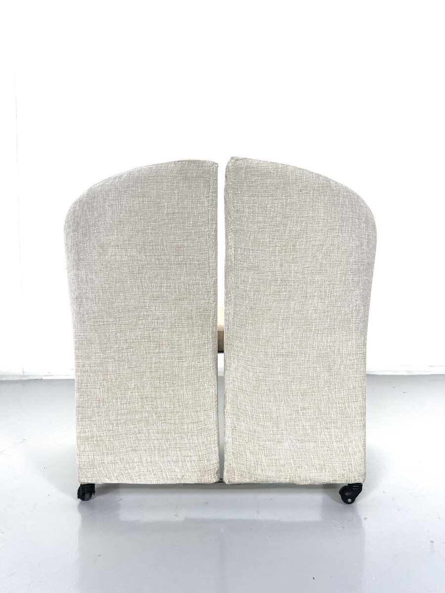 Pair of Armchairs on Casters for Saporiti Italia, new Upholstery, 1970s, 2 Pairs available