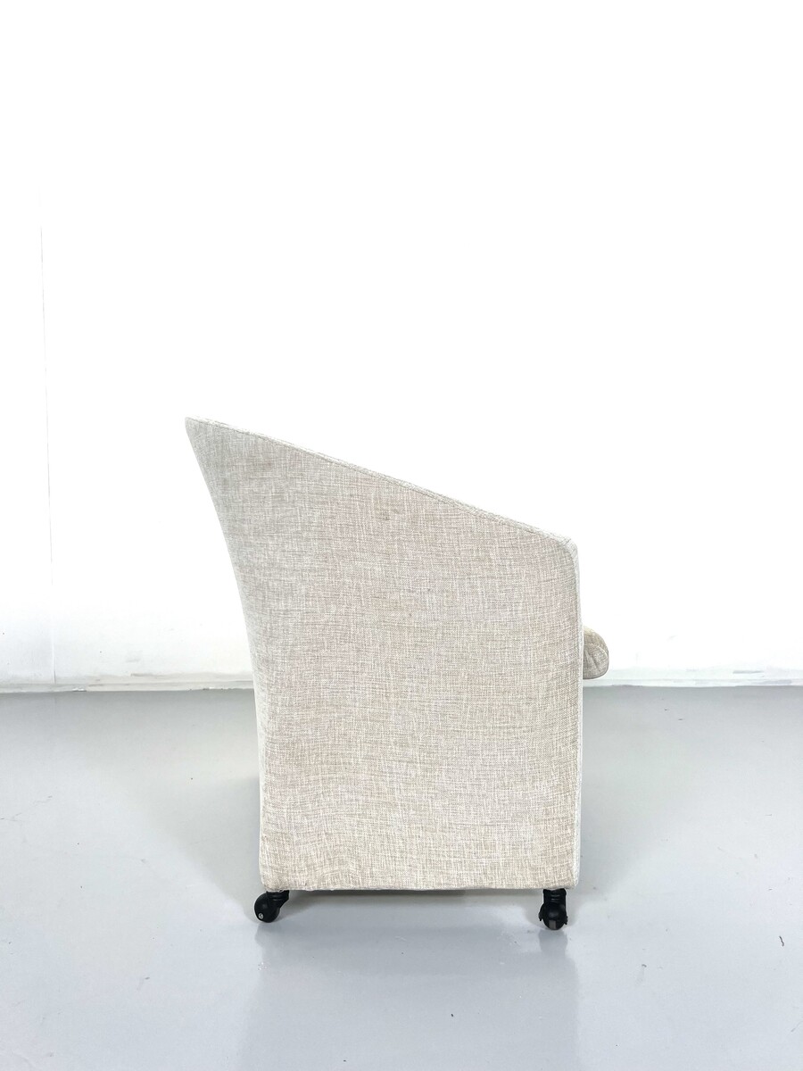 Pair of Armchairs on Casters for Saporiti Italia, new Upholstery, 1970s, 2 Pairs available