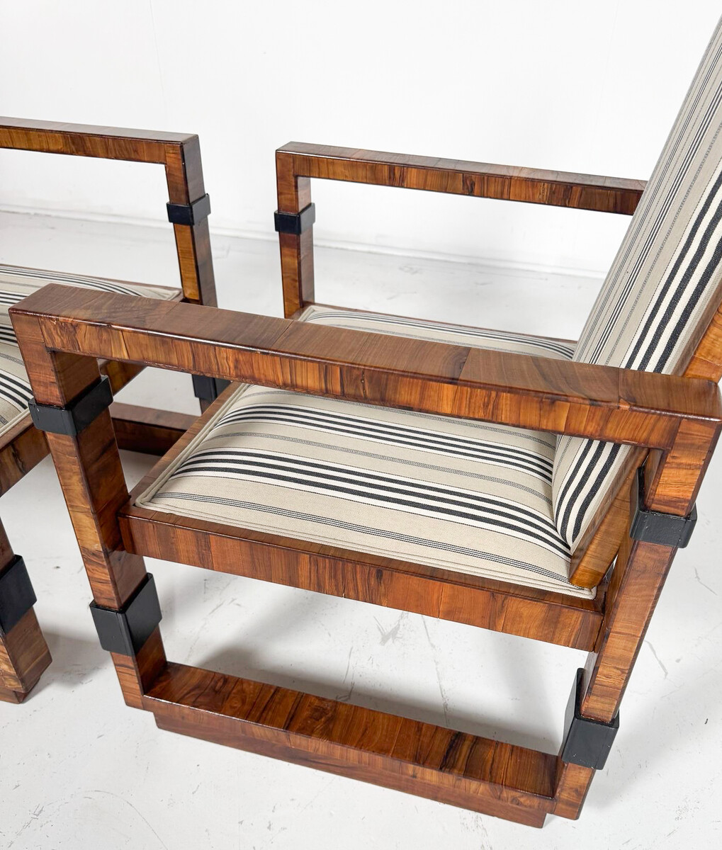 Pair of Art Deco Armchairs - New Upholstery
