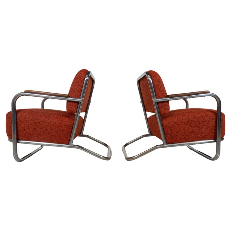 Pair Of Bauhaus Armchairs, Hynek Gottwald - 1930's