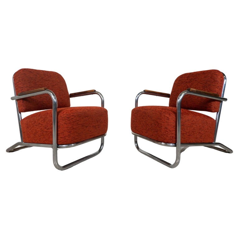 Pair Of Bauhaus Armchairs, Hynek Gottwald - 1930's