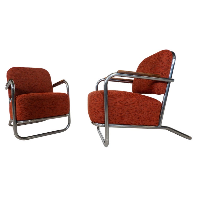 Pair Of Bauhaus Armchairs, Hynek Gottwald - 1930's