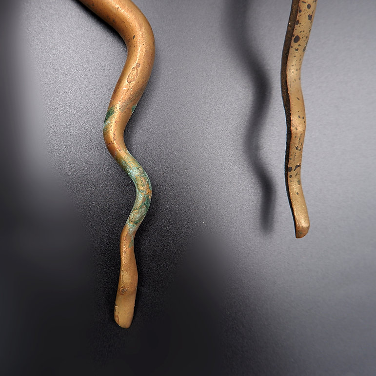 Pair of Bronze Cobra Snake Sconces - 1960s