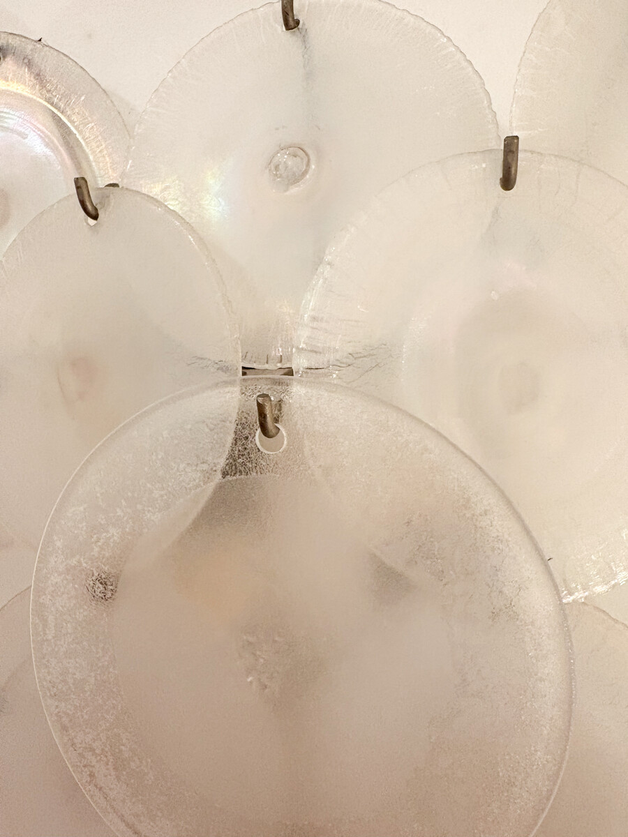 Pair of Carlo Nason Wall Lamps With Murano Glass Discs - 1960s