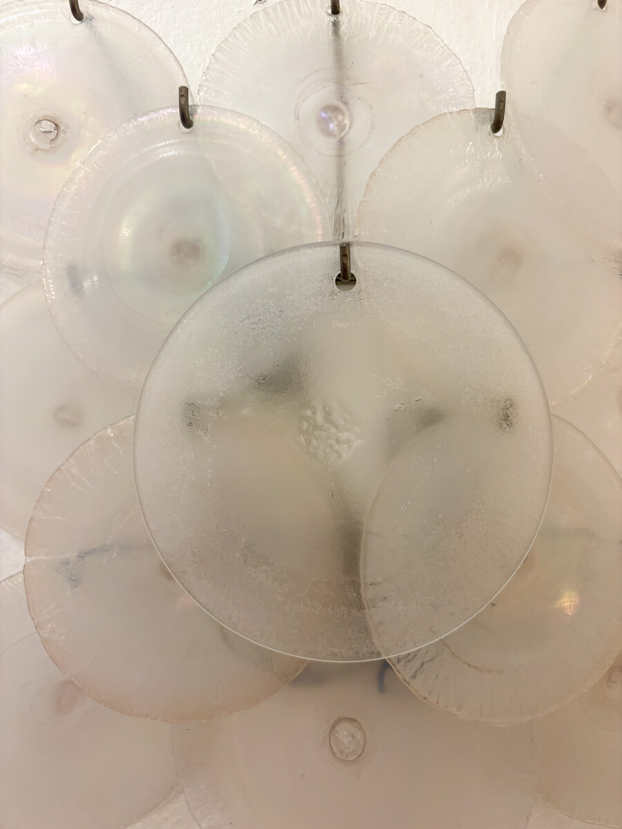 Pair of Carlo Nason Wall Lamps With Murano Glass Discs - 1960s