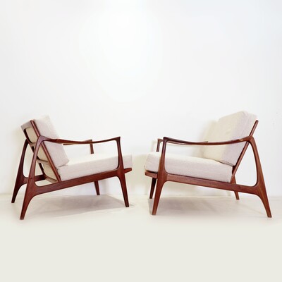 Pair of Danish Lounge Chairs by Grete Jalk 1960s - 2 pair available 