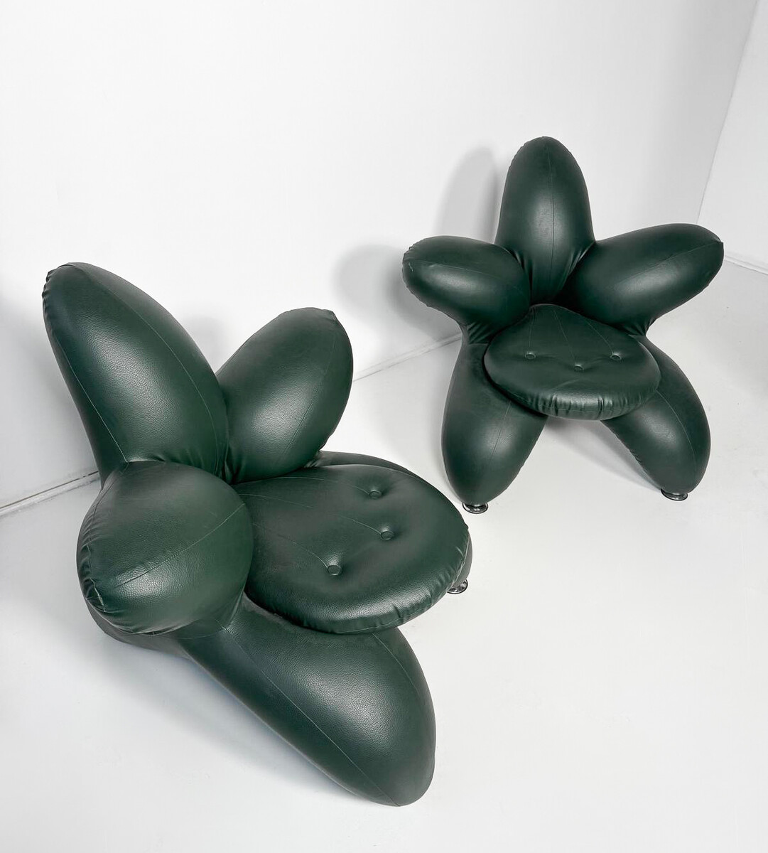 Pair of Flower Armchairs attributed to Masanori Umeda, 1980s