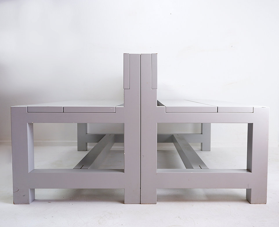 Pair of gray benches by Claire Bataille & Paul Ibens - Belgium