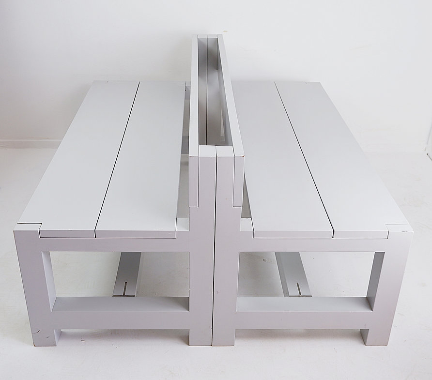 Pair of gray benches by Claire Bataille & Paul Ibens - Belgium