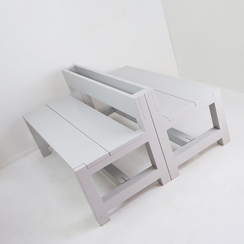 Pair of gray benches by Claire Bataille & Paul Ibens - Belgium