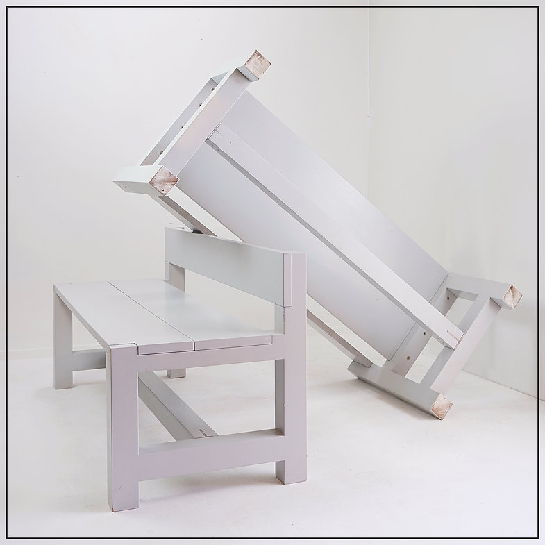 Pair of gray benches by Claire Bataille & Paul Ibens - Belgium