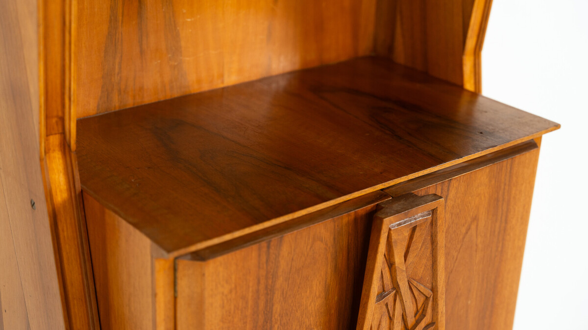 Pair of Italian Wall Units, Walnut, 1970s