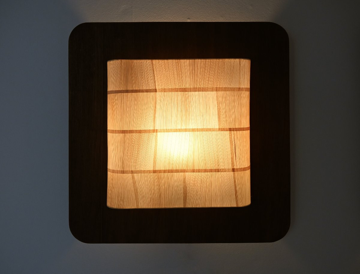 Pair of italian wooden wall lamps, 1960's
