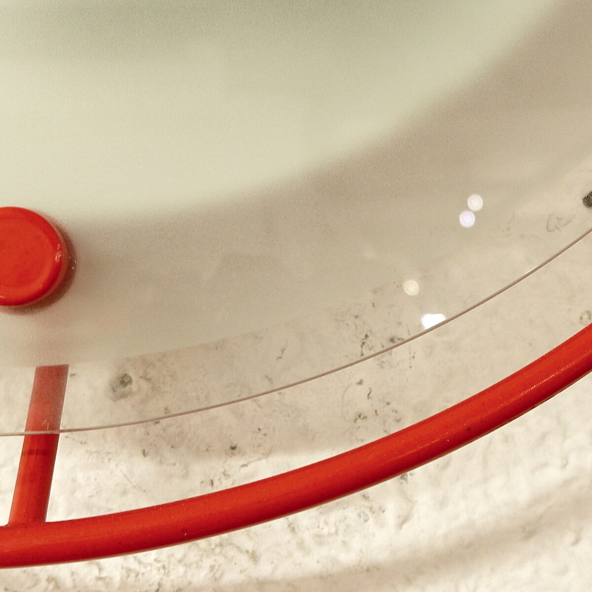 Pair of metal wall lights and frosted glass disc