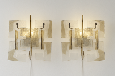 Pair of Murano Glass Wall Light by Carlo Nason, Italy, 1960s