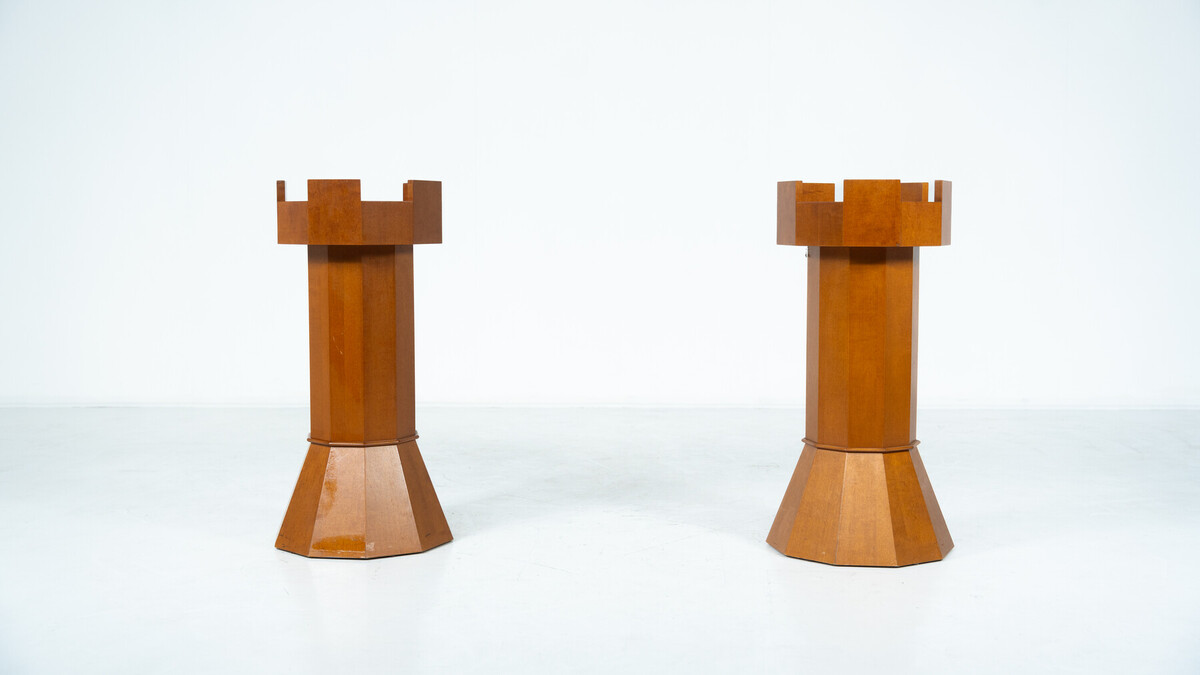 Pair of Planters in the shape of Chess Pieces, Italy, 1970s