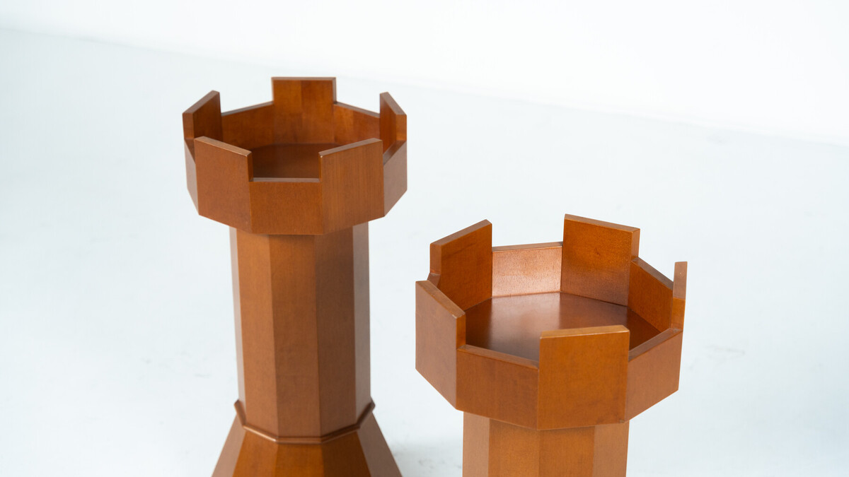 Pair of Planters in the shape of Chess Pieces, Italy, 1970s