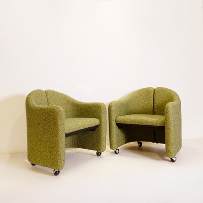 Pair of PS142 Armchairs by Eugenio Gerli for Tecno, 1960s - New Upholstery