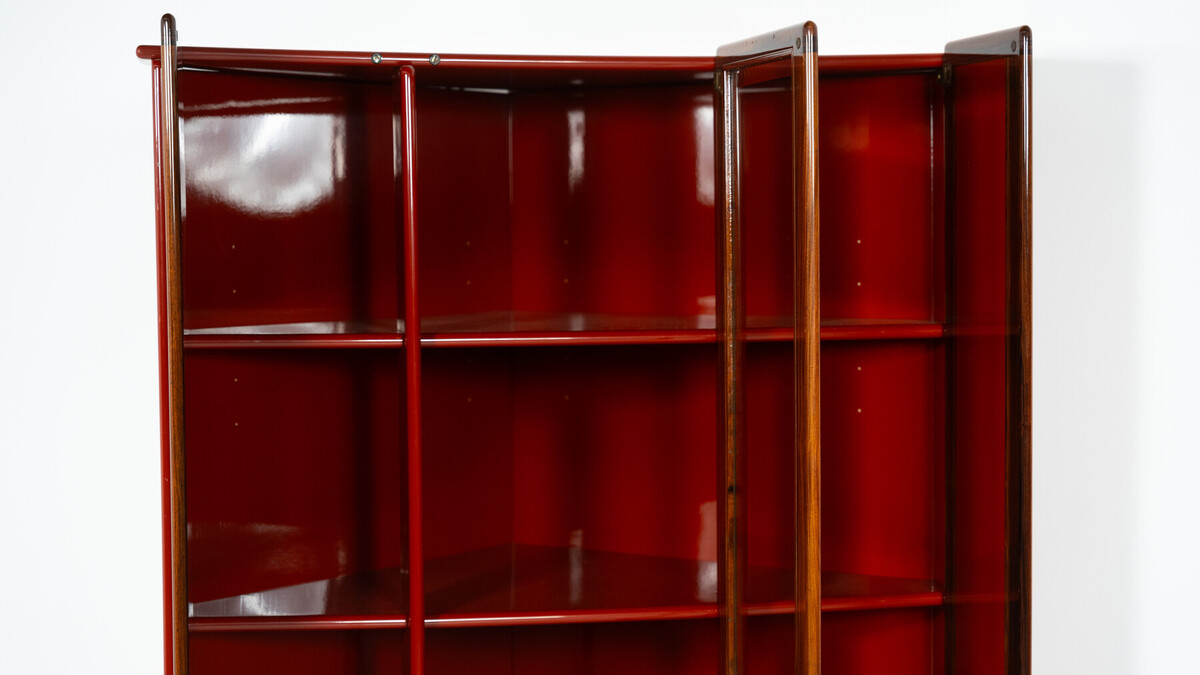 Pair of Red Artona Bookcases by Afra and Tobia Scarpa, Maxalto,1960s