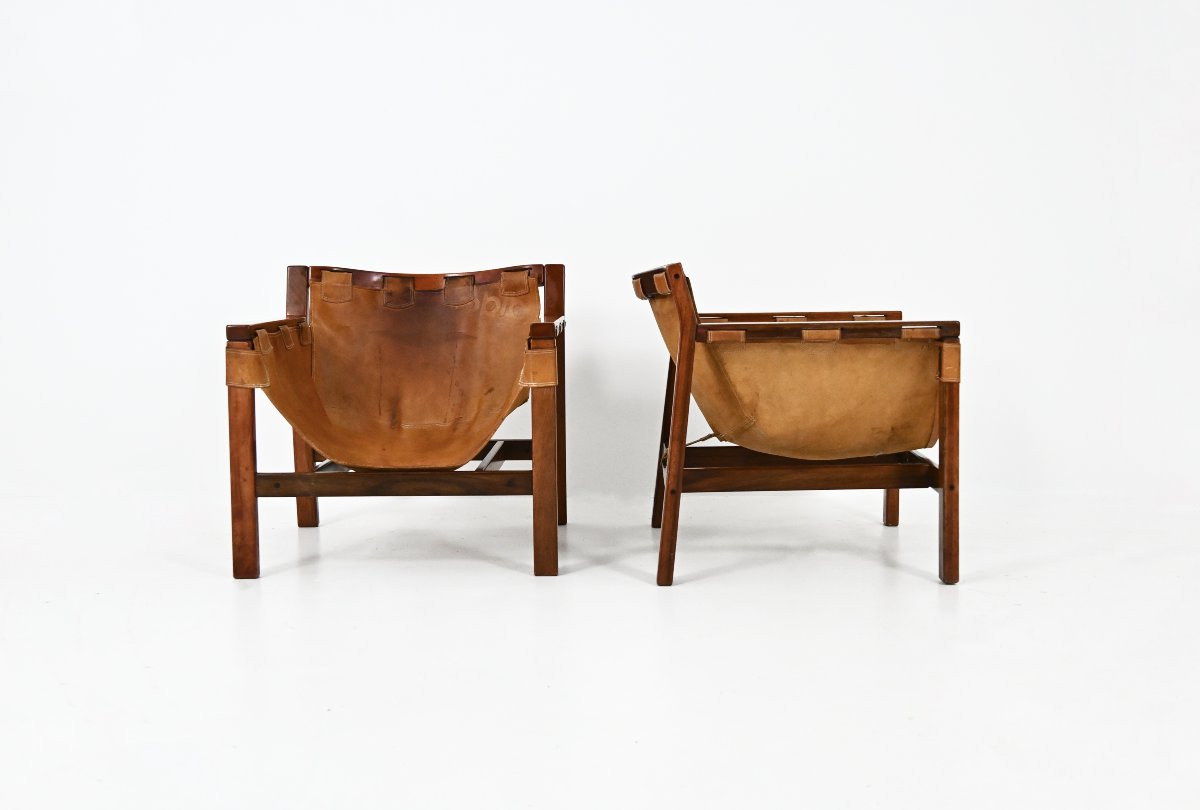 Pair of Safari armchairs by Carlo Hauner for Forma, 1970s