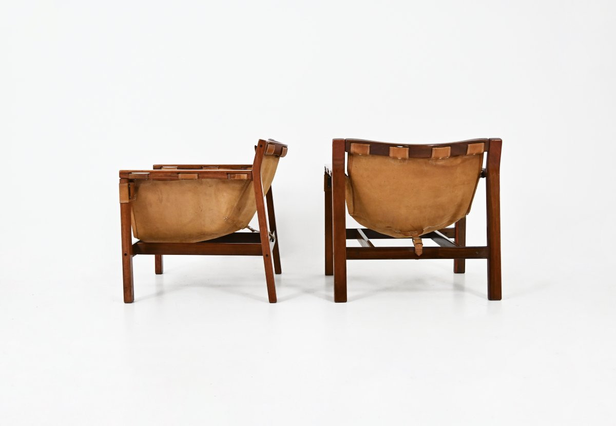 Pair of Safari armchairs by Carlo Hauner for Forma, 1970s