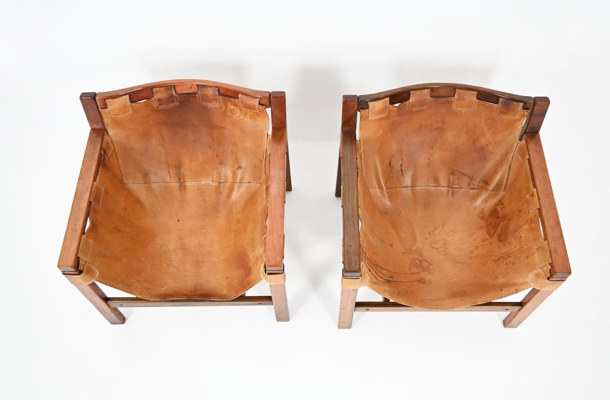 Pair of Safari armchairs by Carlo Hauner for Forma, 1970s