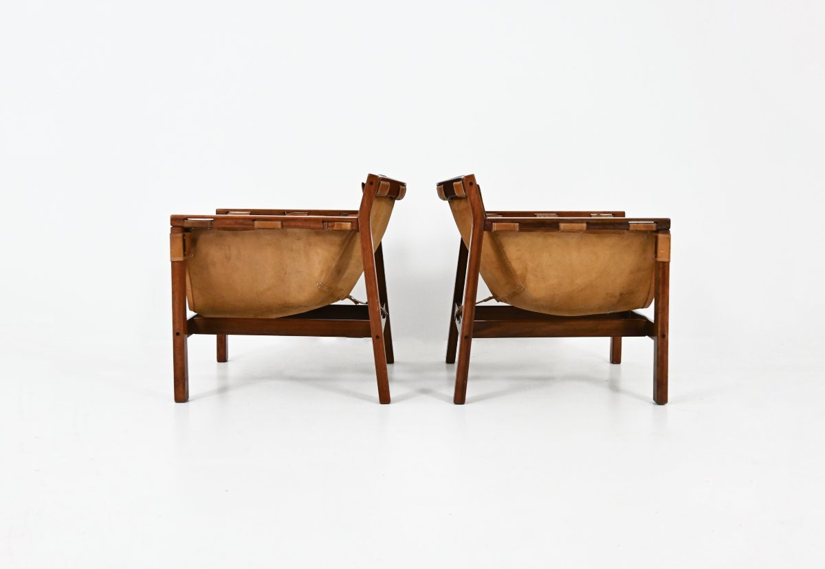 Pair of Safari armchairs by Carlo Hauner for Forma, 1970s