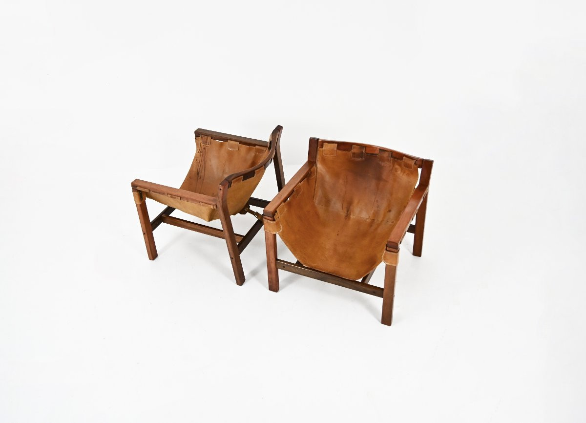 Pair of Safari armchairs by Carlo Hauner for Forma, 1970s