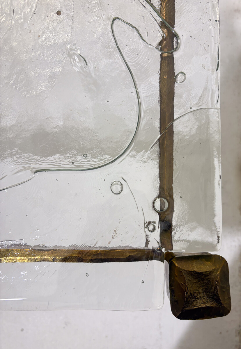 Pair of Side Tables by Lothar Klute, Bronze and Glass, Germany