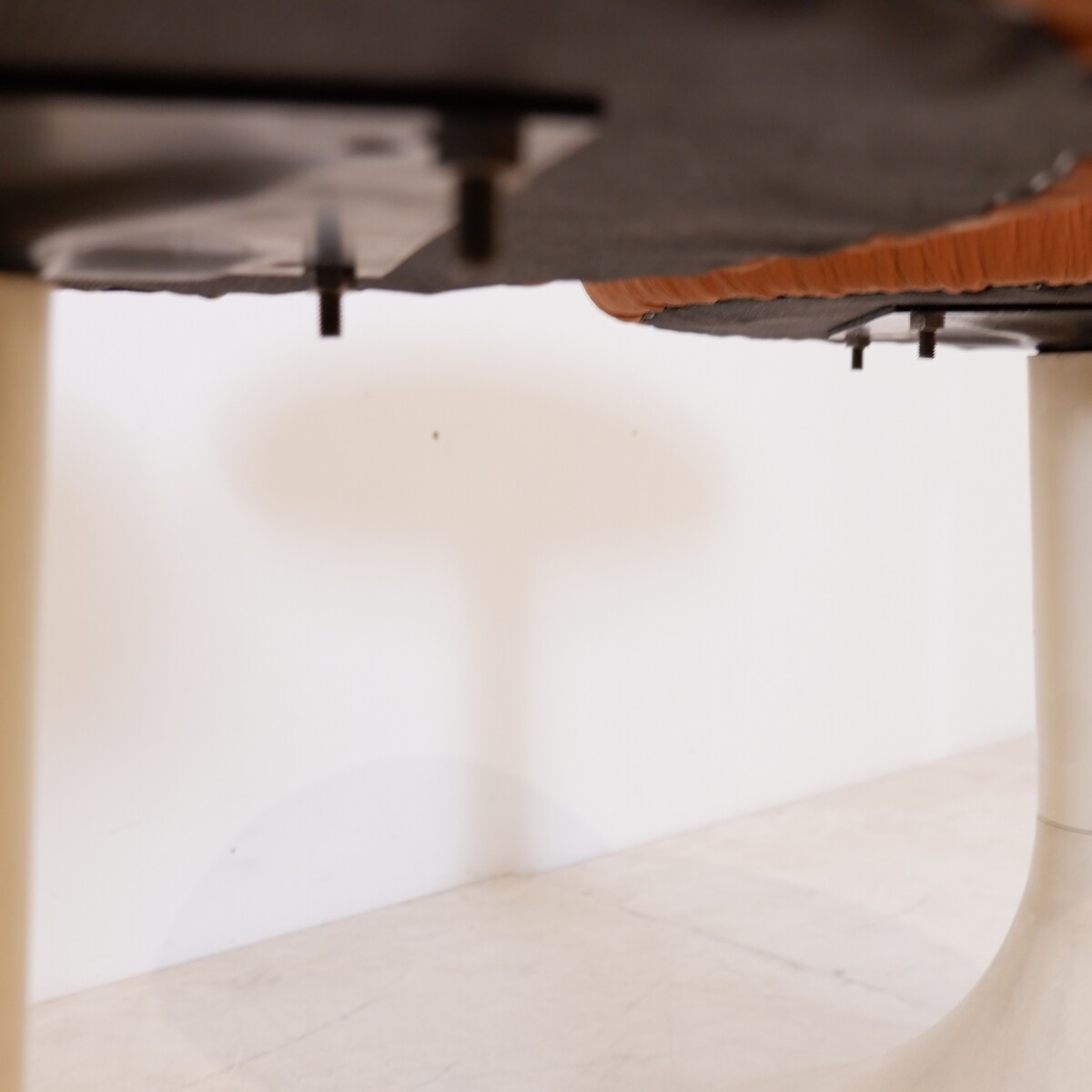 Pair of Swivel stools - new leather upholstery
