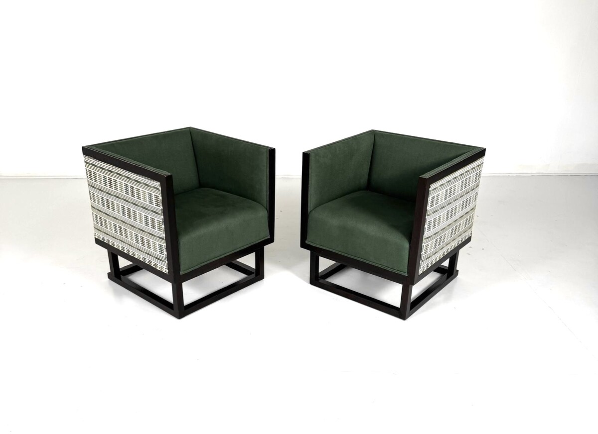 Pair of Vienna Secession Cabinet Chairs by Josef Hoffmann for Wittmann