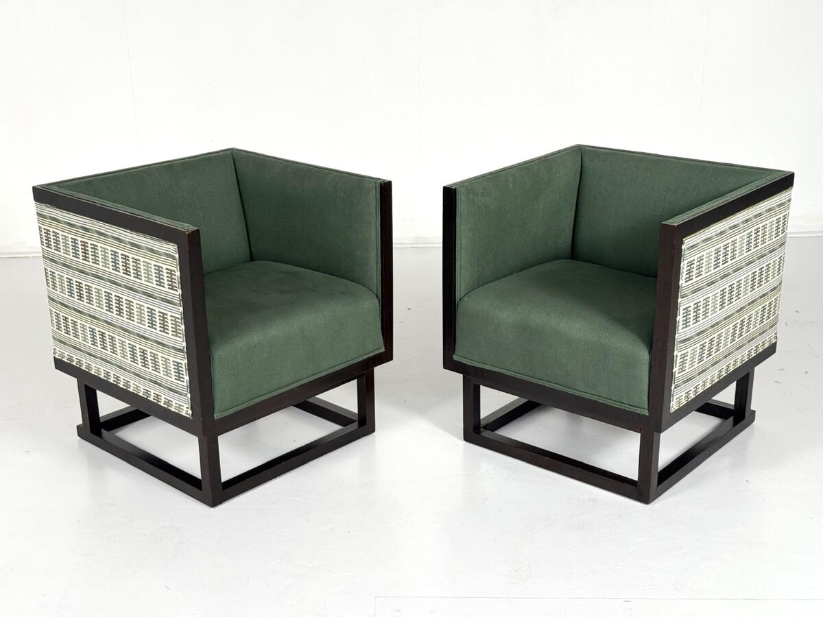 Pair of Vienna Secession Cabinet Chairs by Josef Hoffmann for Wittmann