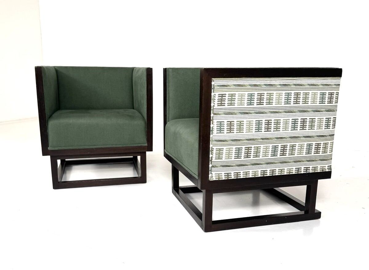 Pair of Vienna Secession Cabinet Chairs by Josef Hoffmann for Wittmann