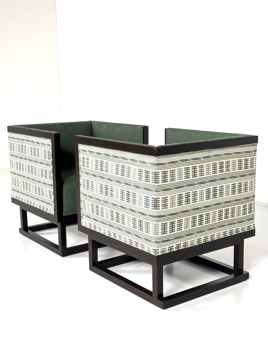 Pair of Vienna Secession Cabinet Chairs by Josef Hoffmann for Wittmann